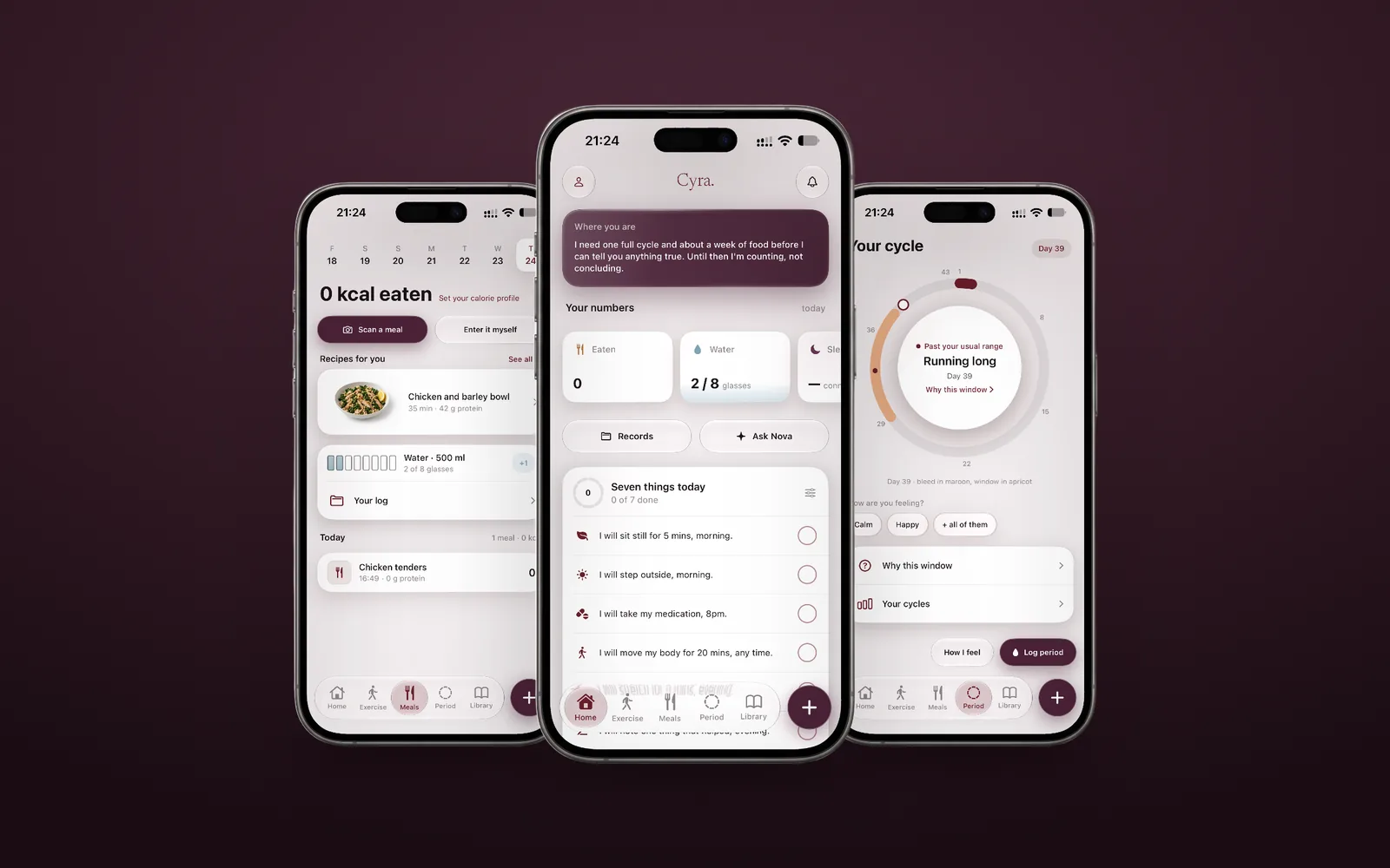 Cyra: A calm PCOS tracker for iPhone, with an AI guide that has read your logs.